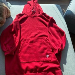 Embroidered hoodie dress